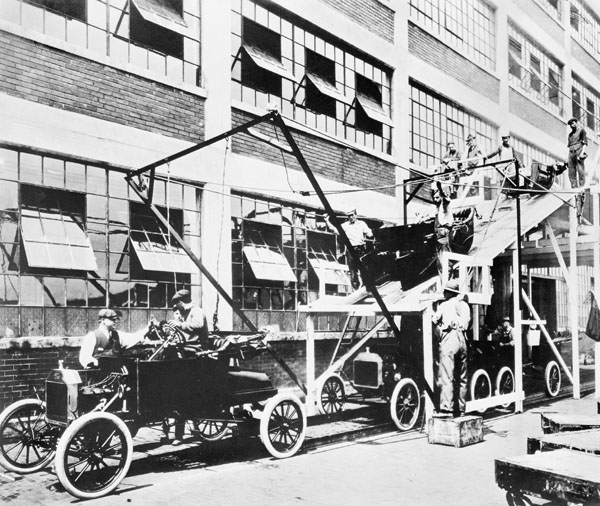 "1913 - Trying out the new assembly line"