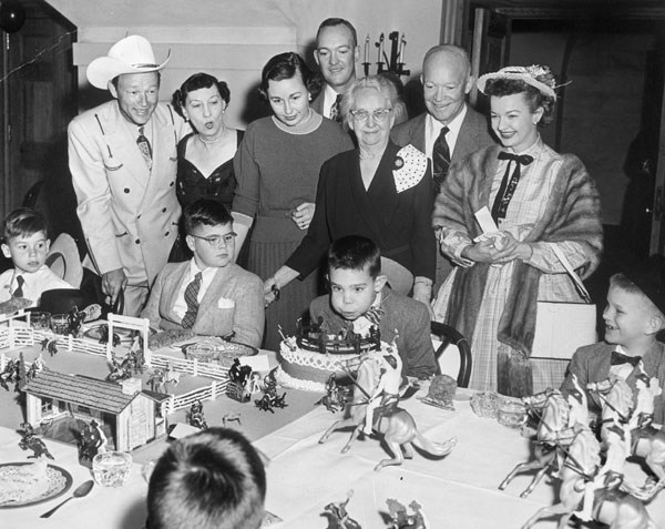 "A birthday party for David Eisenhower, grandson of President Dwight Eisenhower."