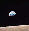 Rising earth greets Apollo VIII astronauts