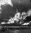 USS Shaw(dd-373) exploding during the Japanese raid on Pearl Harbor