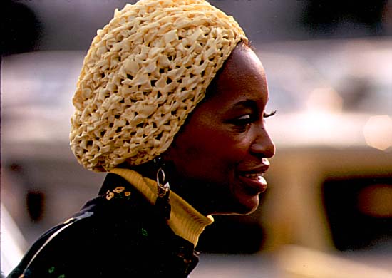 Young woman soliciting funds for a Chicago organization in a shopping center parking lot. August 1973 (NWDNS-412-DA-13682)