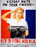 Poster Victory Waits on Your Fingers--Keep 'Em Flying, Miss U.S.A.