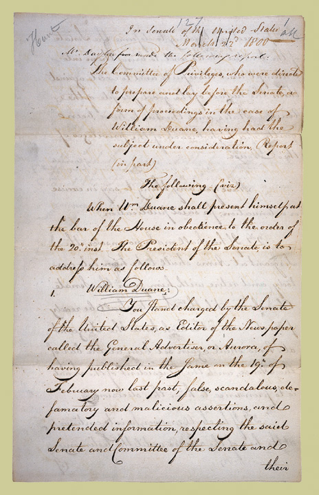 Charges against William Duane