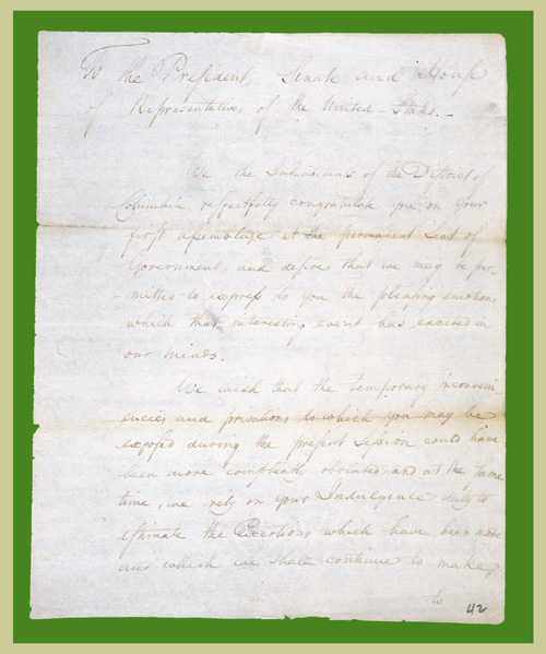 Address from the Inhabitants