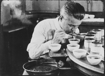 Historical image of tea taster