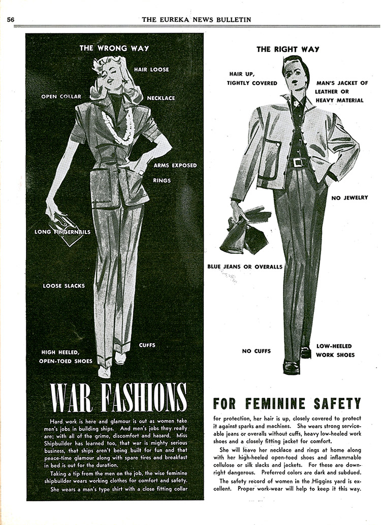 War Fashions for Feminine Safety