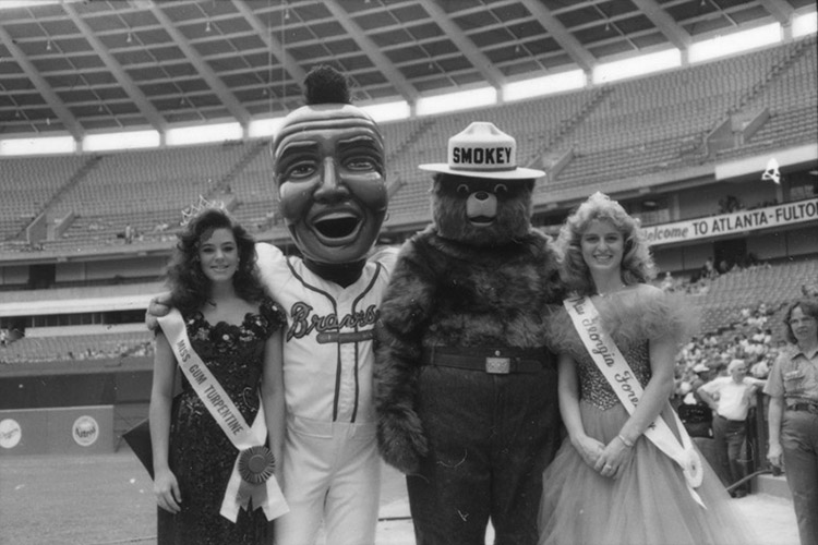Smokey Bear and Homer the Brave with Miss Georgia Forestry and Miss Gum Turpentine