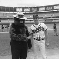 Smokey Bear and John Smoltz

