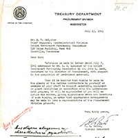 Treasury Department Letter