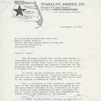 Tuskegee Airman Letter