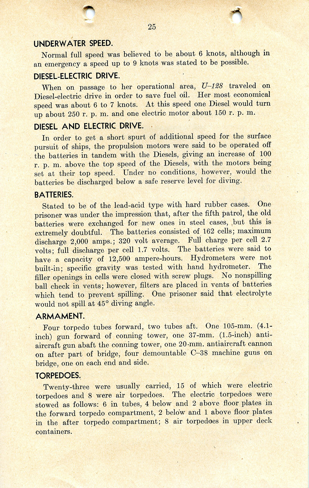 Report on the Sinking of U-128