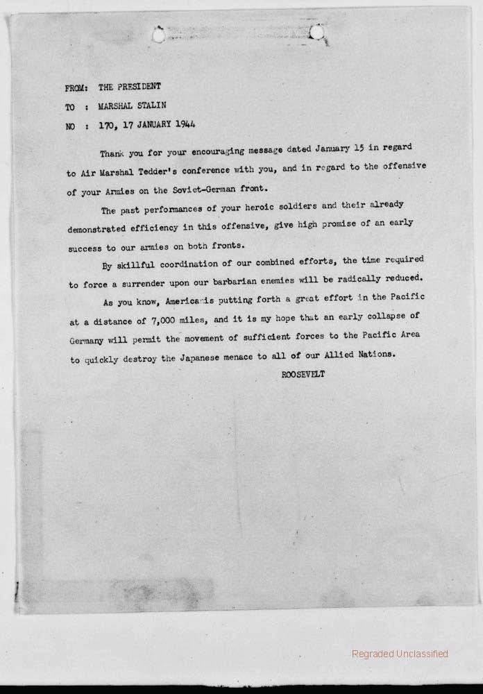 Franklin D. Roosevelt's Message Files