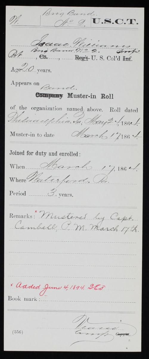 American Civil War Military Service Records, “United States Colored Troops”