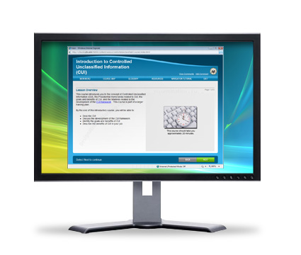 Image of a computer screen with the current courseware displayed.