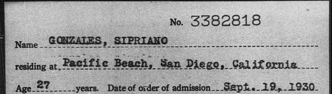 Naturalization Records of the California Superior Court for San Diego County (SAN)