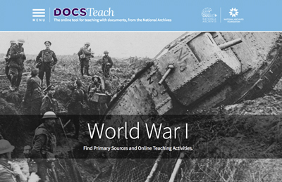 WWI DocsTeach Page