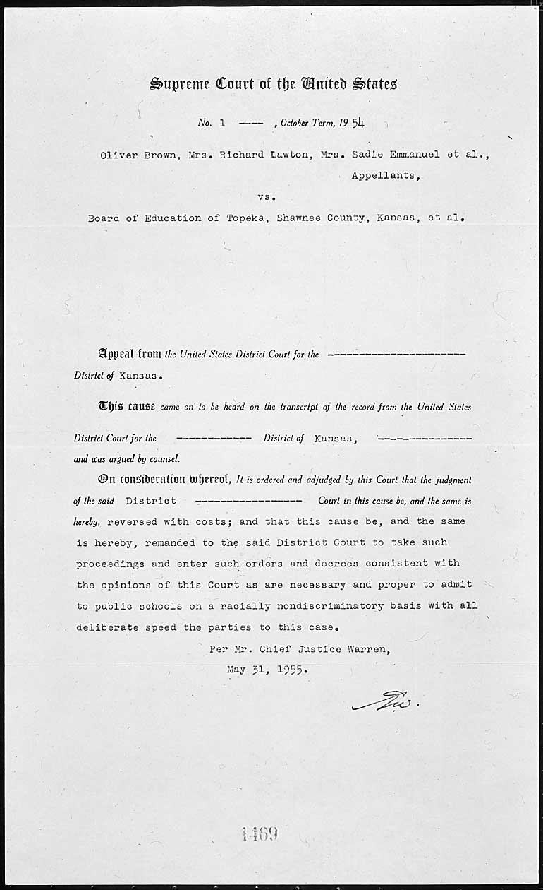 Documents Related To Brown V Board Of Education National Archives