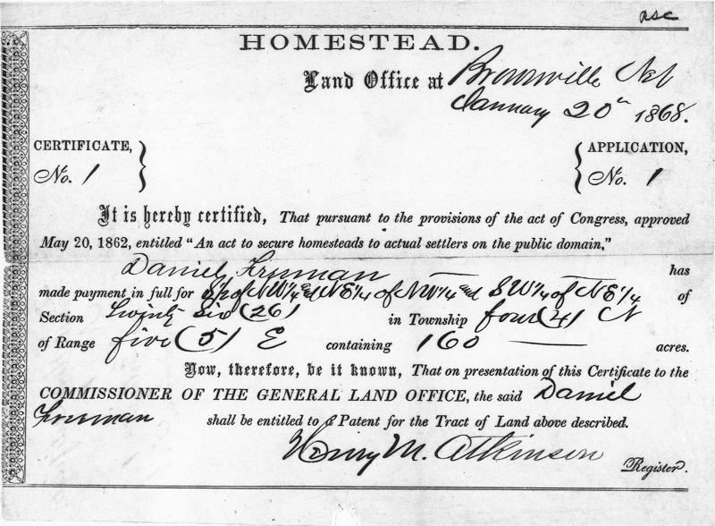 Image for homestead act