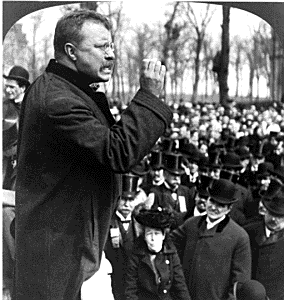 Theodore Roosevelt Addressing Crowd