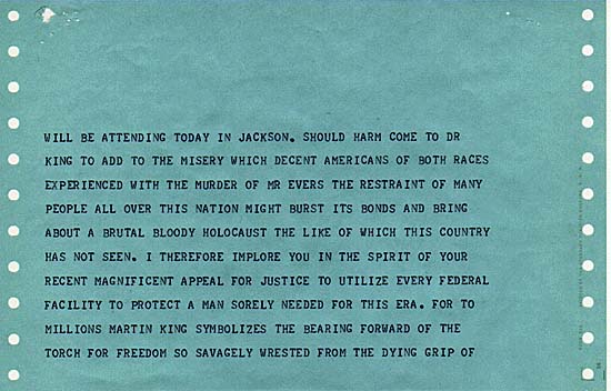 Telegram from Jackie Robinson to President J.F.K. (June 15, 1963) page 2 - History By Mail