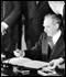 Detail of Secretary of State Dean Acheson signs the Washington Treaty, April 4, 1949