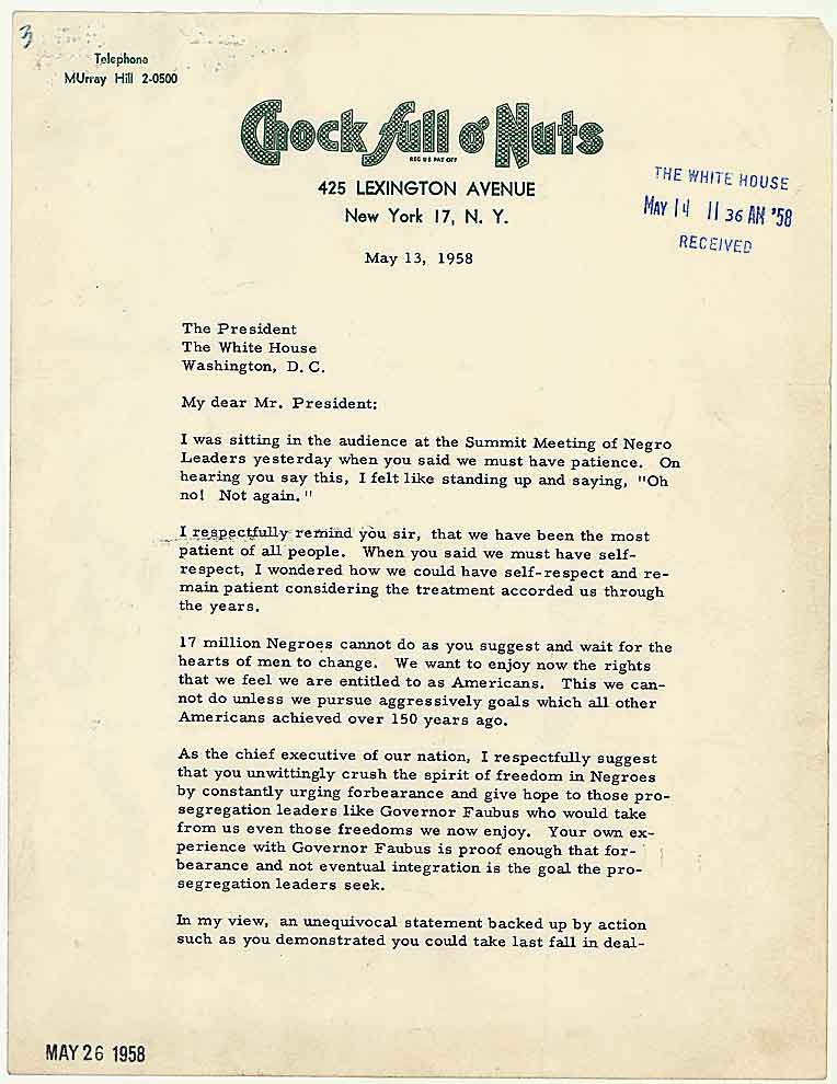 The Civil Rights Letters of Jackie Robinson First Class Citizenship