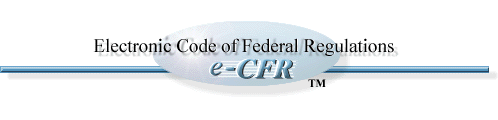 Electronic Code of Federal Regulations