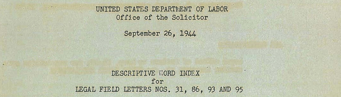 Records of the Wage and Hour Division