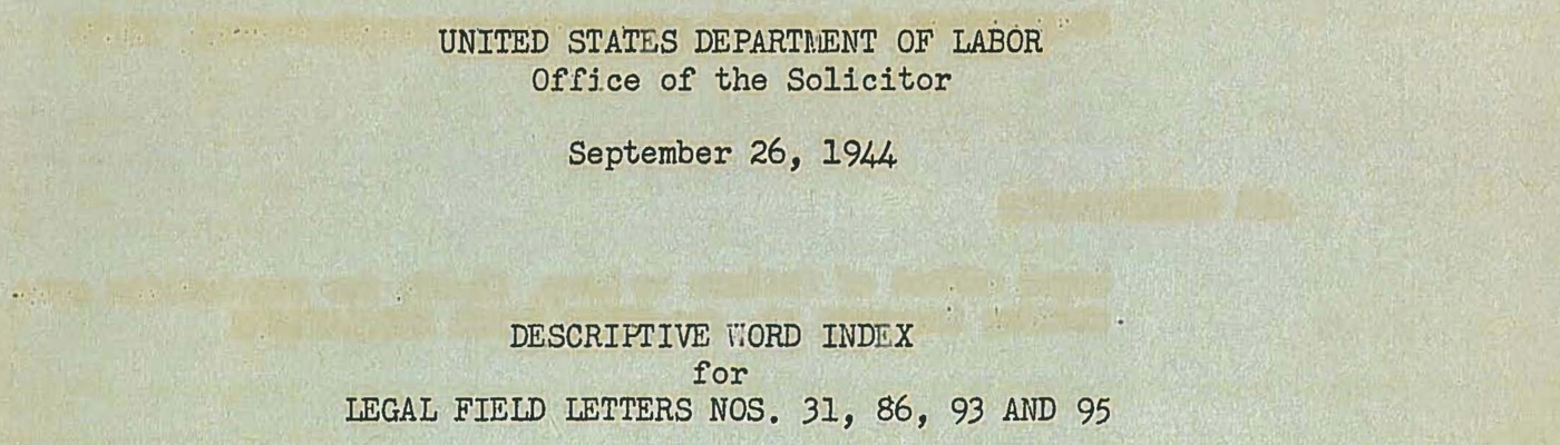 Records of the Wage and Hour Division