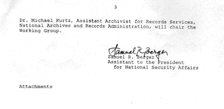 Samuel Berger Memo Regarding the Creation of the Interagency Working Group, page 3