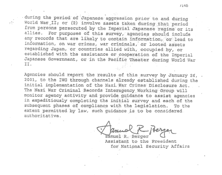 Berger Memorandum, December 2000, page 2