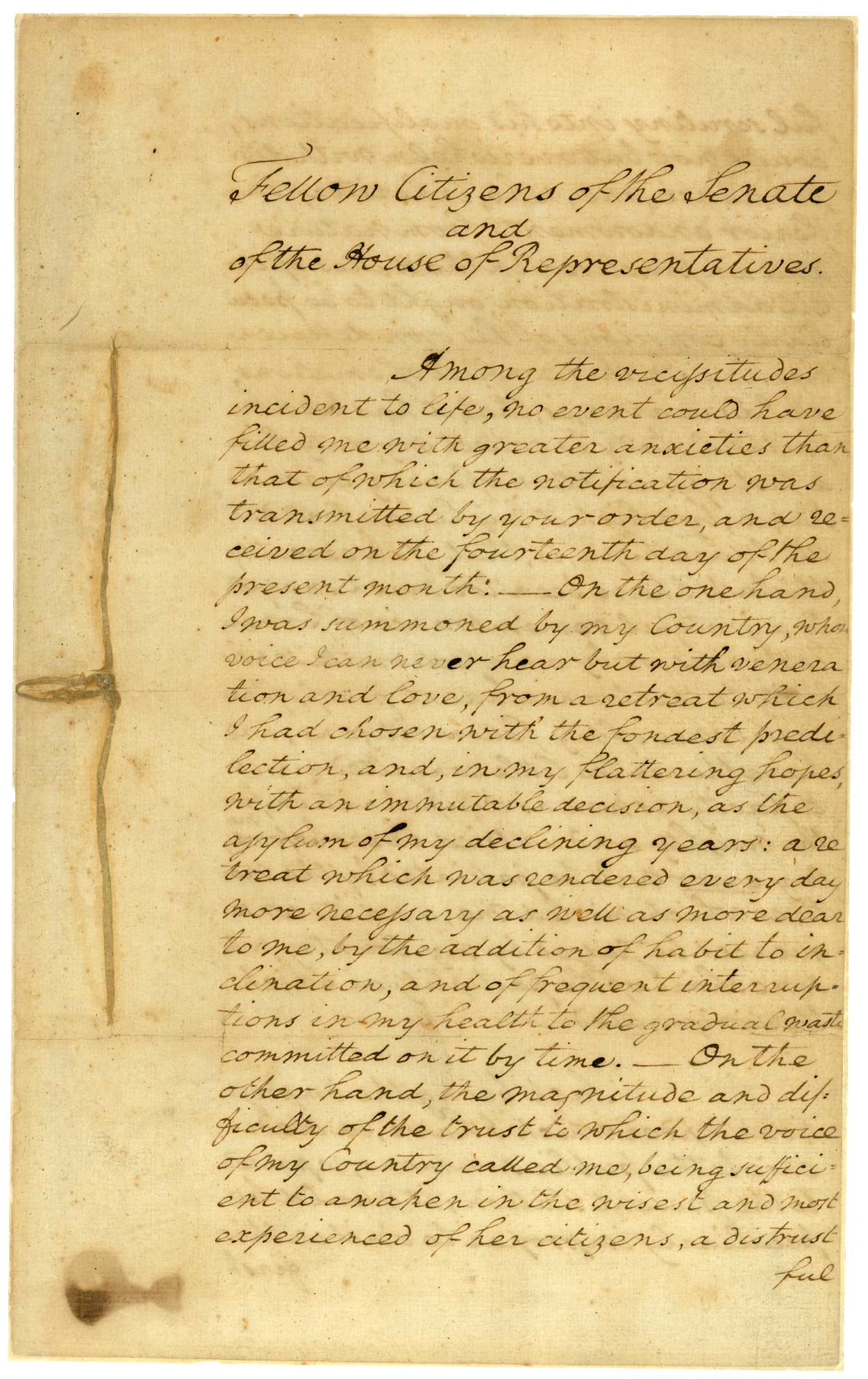 Image result for washington's first inaugural address