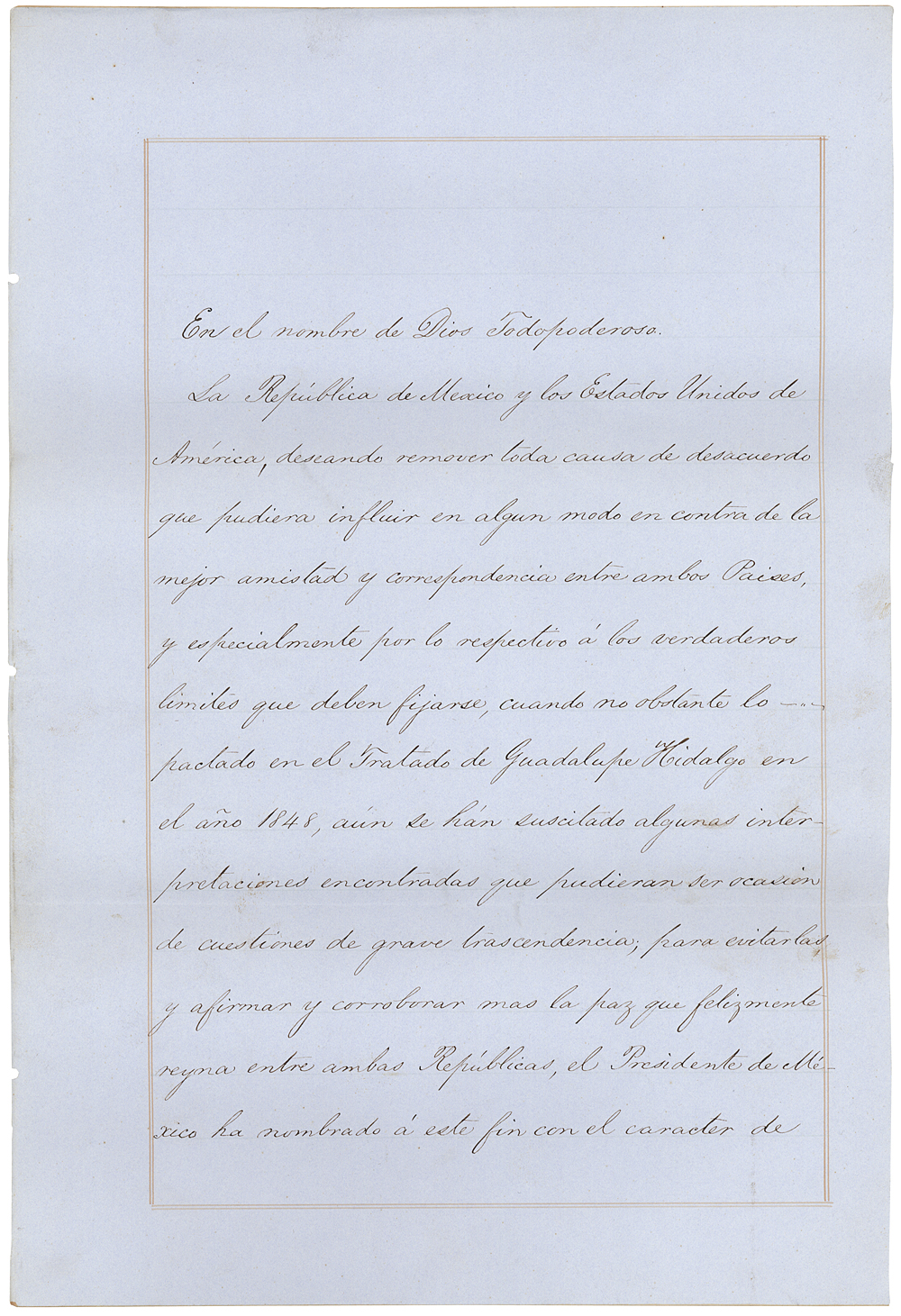 Gadsden Purchase Treaty National Archives