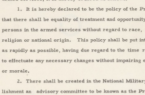 Executive Order 9981: Desegregation of the Armed Forces