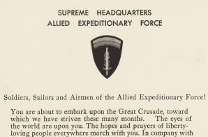 General Dwight D. Eisenhower's Order of the Day