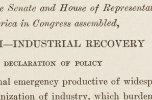 National Industrial Recovery Act