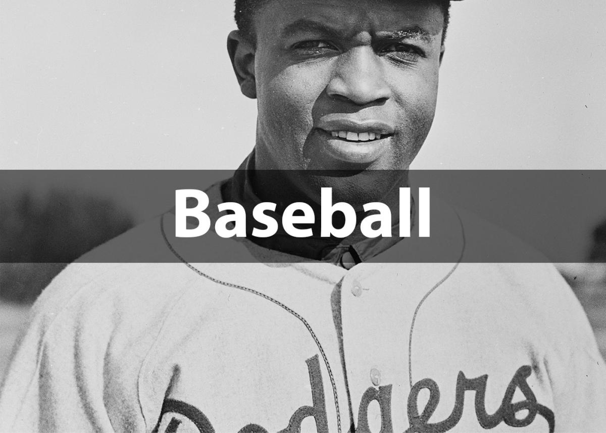 Black and white close-up portrait of Jackie Robinson