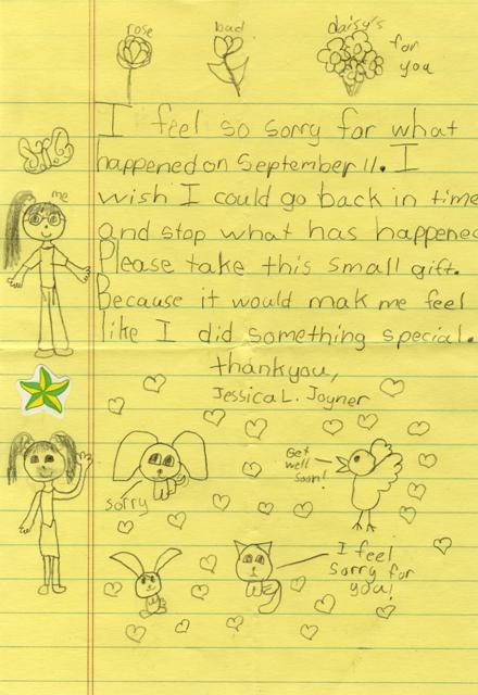 Child's letter to Red Cross after 9/11 attacks