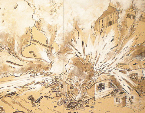 Artist's concenpt of the Allegheny Arsenal explosion