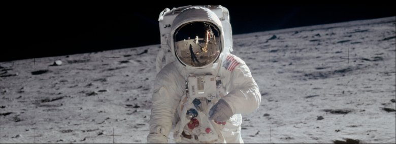 Edwin Aldrin of Apollo 11 walks on the Moon