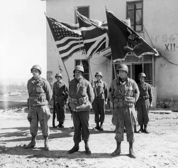 Three men of the 1st Special Service Force, Nettuno, Italy, March 14, 1944