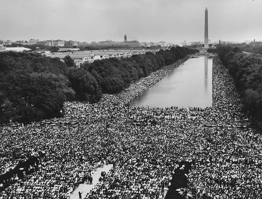 Crowds at Reflecting Pool during the March on Washington 1963