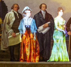 Rotunda mural with Mrs Adams and Mrs Madison inserted