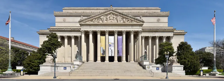 National Archives Building in Washington, DC, Constitution Avenue entrance (Photo by Richard Schneider)