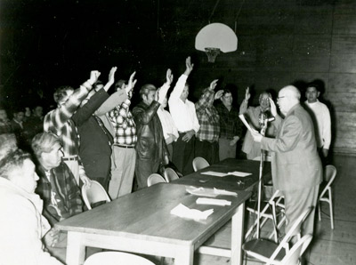 a swearing-in of inductees