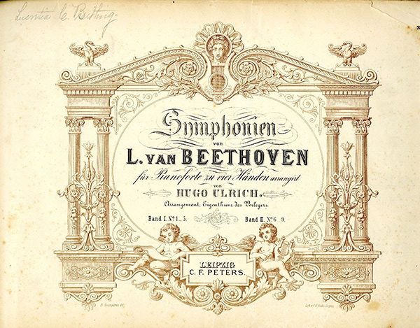 Front page of Beethoven's score for Fifth Symphony