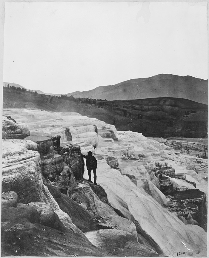 Thomas Moran at Mammoth Hot Springs, Yellowstone, 1871