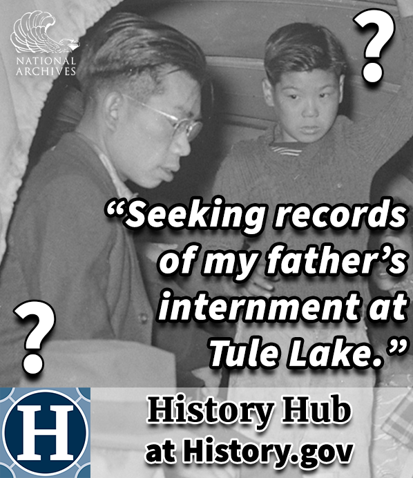 Man and boy at Tule Lake Relocation Camp