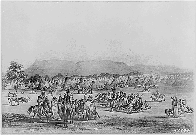 Native American encampment