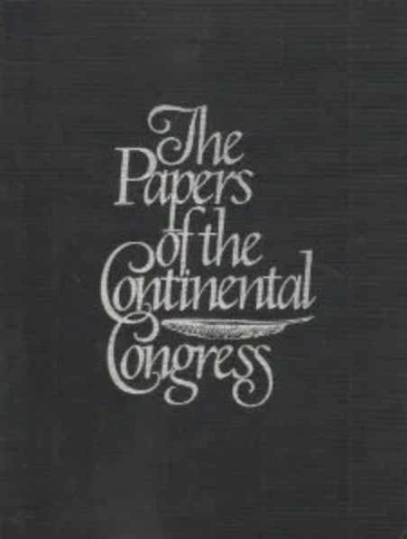 Cover of the Papers of the Continental Congress